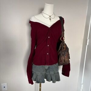 Burgundy Eddie Bauer button-down • ˚₊‧